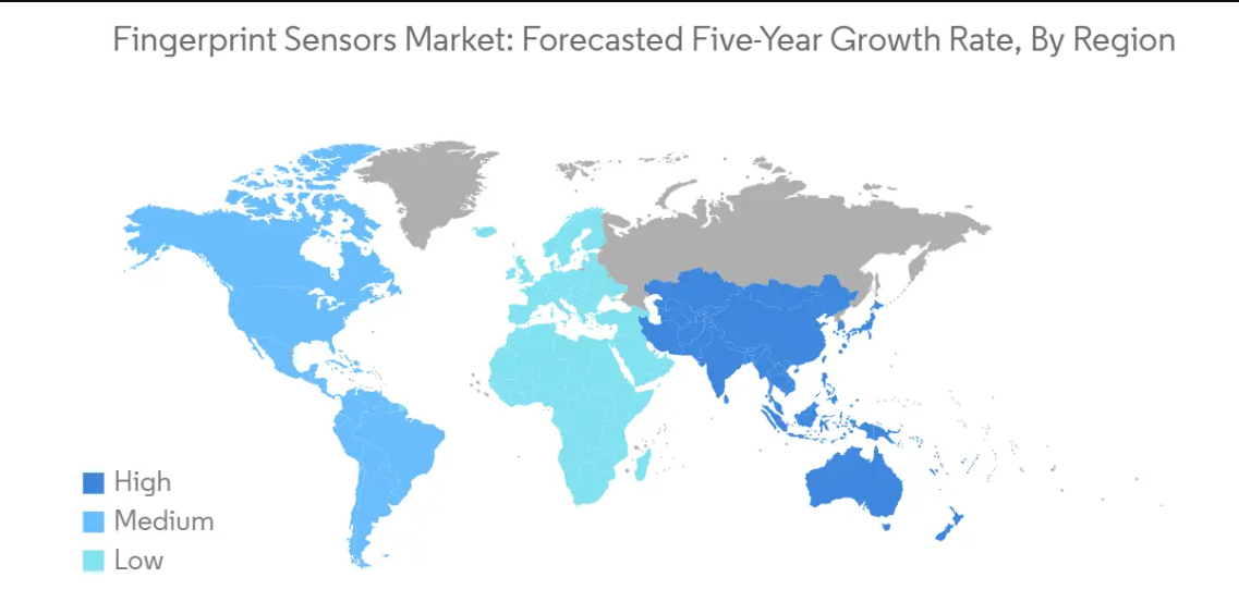 Market Analysis of Fingerprint Sensors Market: Forecasted Growth Rate by Region